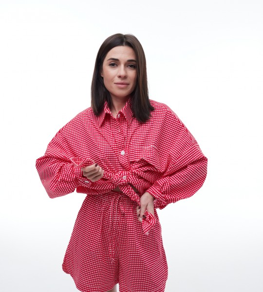 Костюм червоний у клітинку | Showroom By Nona — зображення 3